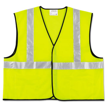 MCR™ Safety Class 2 Safety Vest, Polyester, X-large, Fluorescent Lime With Silver Stripe freeshipping - TVN Wholesale